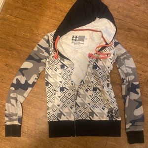 Lady Baltimore Unique Multi-patterned Zip Up Hoodie
